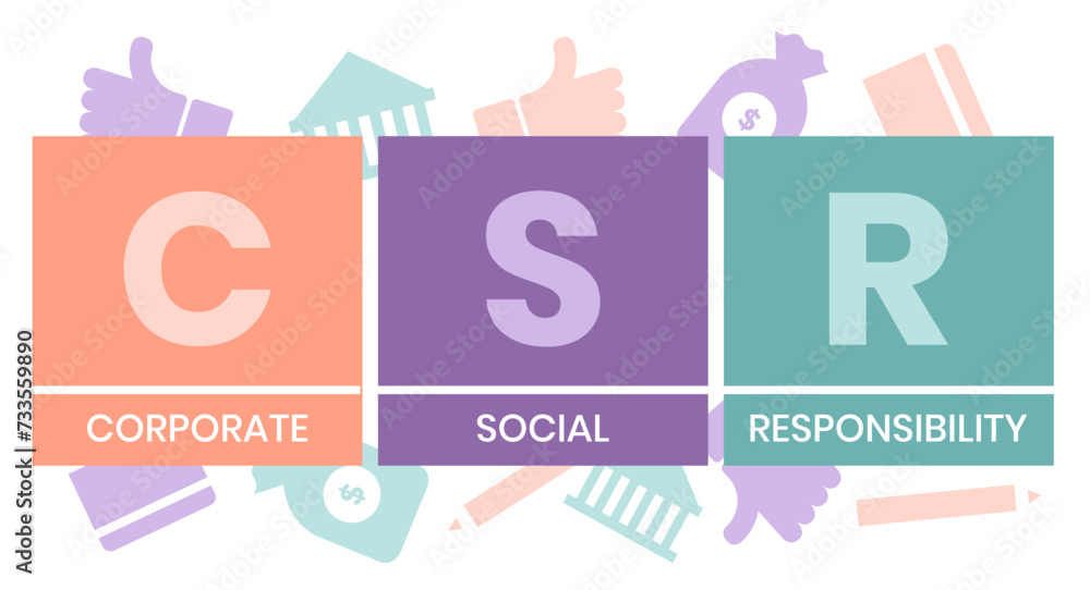 CSR - Corporate social responsibility. acronym business concept. vector ...