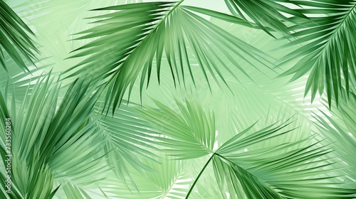 Light Palm Tree Leaves Background. Generative AI