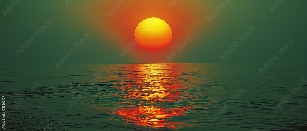a view of a sunset over the ocean with a boat in the water