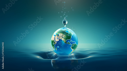 World water day concept  idea of saving water and protecting world environment