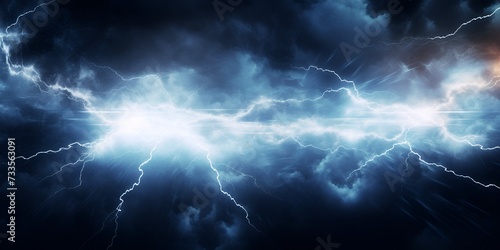 Ethereal Spectacle: The Dynamic Movement of Blue Electric Lightning Sparks in Abstract Space