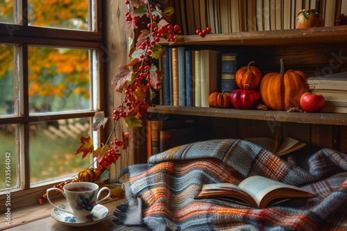 Autumn_cozy_mood._Fall_cozy_reading nook