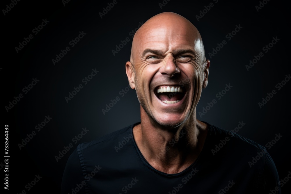 Portrait of an angry senior man screaming. Isolated on black background. Portrait of an angry senior man screaming. Isolated on black background.