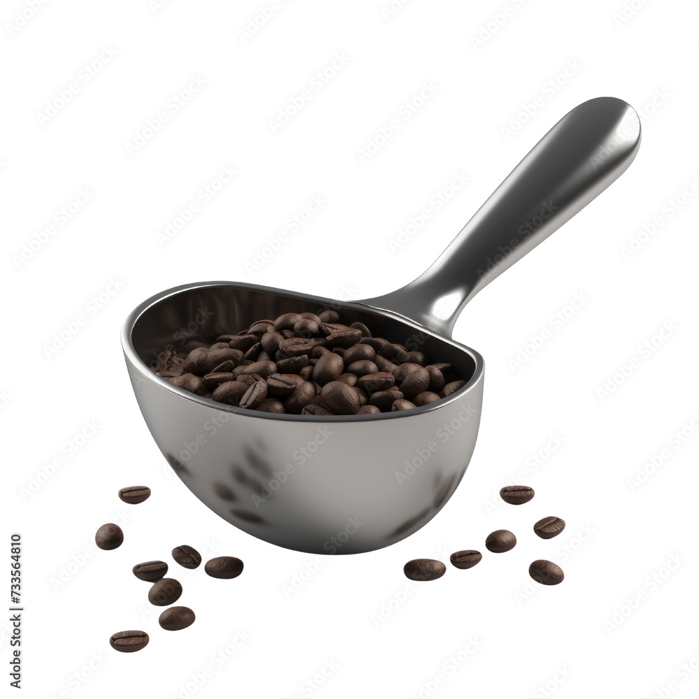 Fototapeta premium Coffee Bean Scooper PNG Cutout, Generative AI