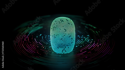 Wallpaper Mural Security system on cyber technology neon light background, protect personal data Torontodigital.ca