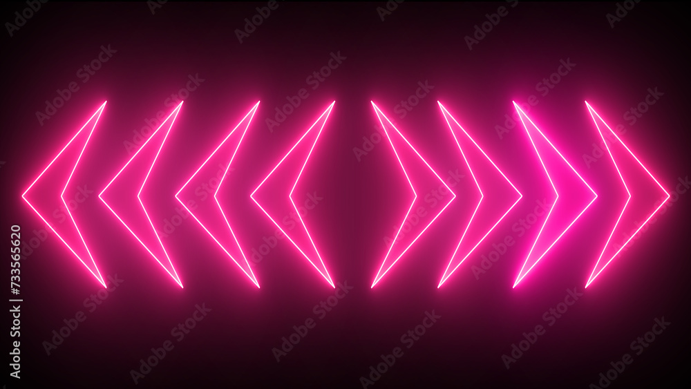 Two counter neon arrows approaching each other. Contradiction concept. Neon futuristic left and right arrow icon. Two counter neon arrows approaching each other. Contradiction concept. Neon futuristic left and right arrow icon.