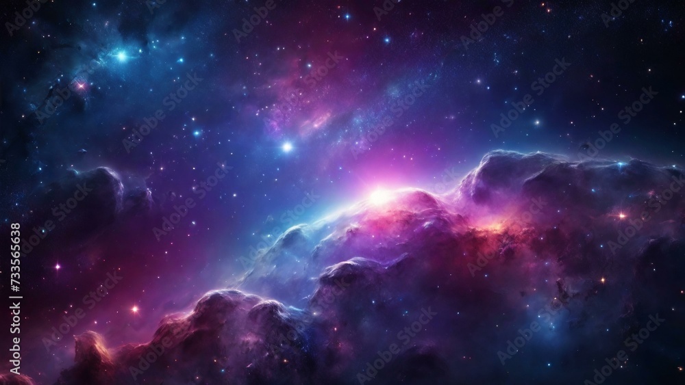 Space background with stardust and shining stars