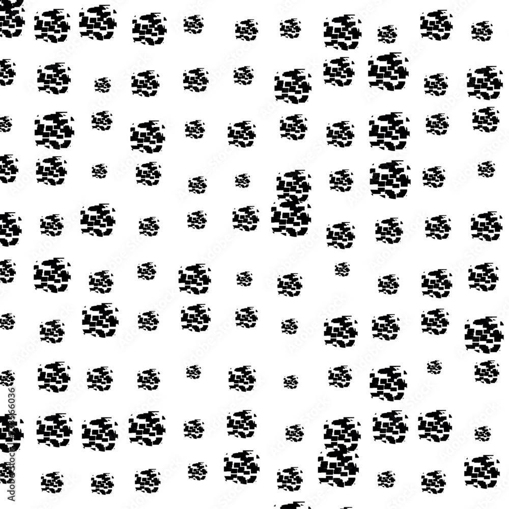 Abstract Fractal Geometry Monochrome Seamless Patterns and Vector 
