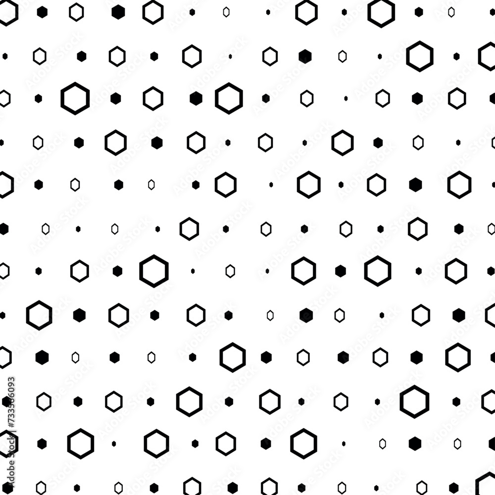 Abstract Fractal Geometry Monochrome Seamless Patterns and Vector 