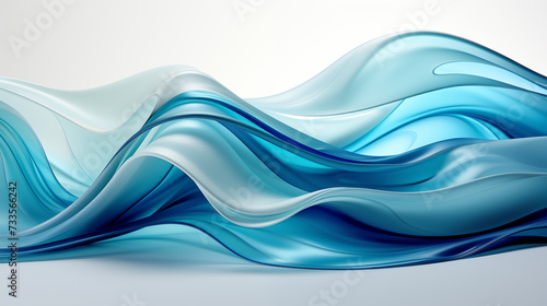 Elegant Blue Waves Abstract Art