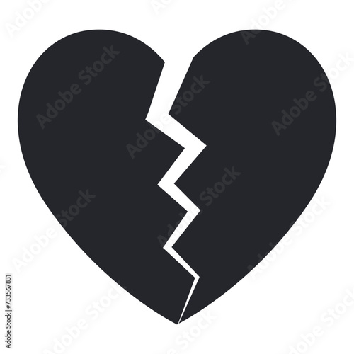 Broken heart love symbol sign illustration vector