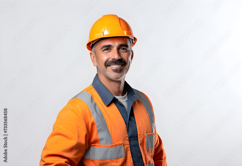 Elder Worker technician smilling face in studio Elder Worker technician smilling face in studio