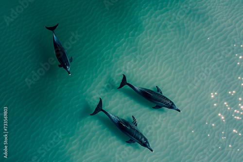 Wild Pod of Dolphins  © rouda100