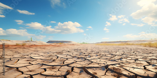 Dry soil cracked in drought. Global warming concept.