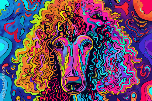 Wallpaper Mural A psychedelic Poodle. Generative AI Torontodigital.ca