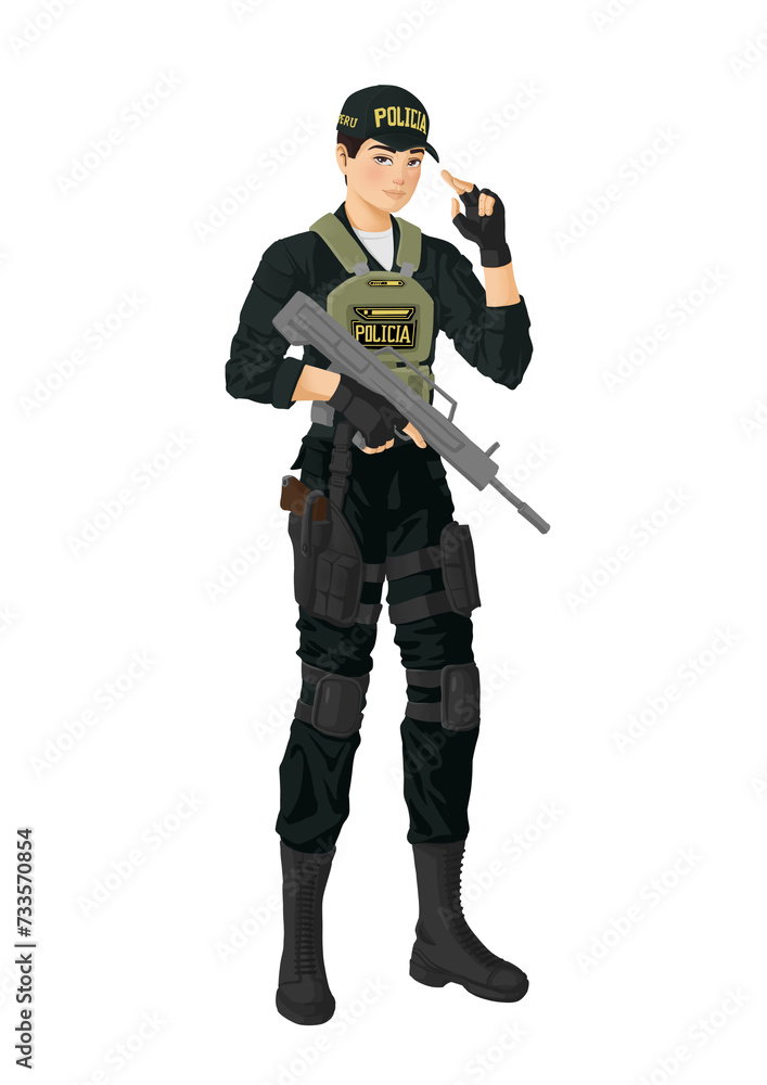 Naklejka premium Policía