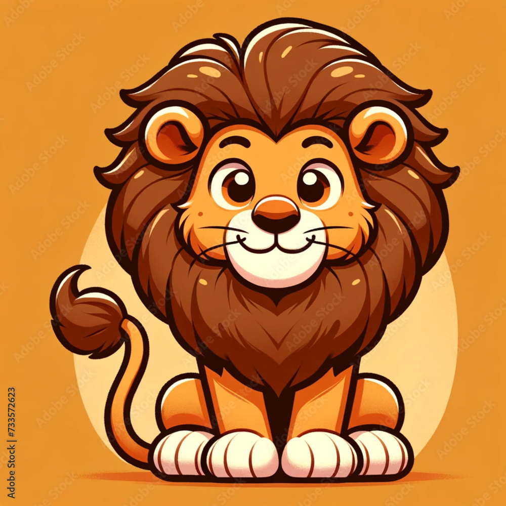 Playful Cartoon Lion Playful Cartoon Lion