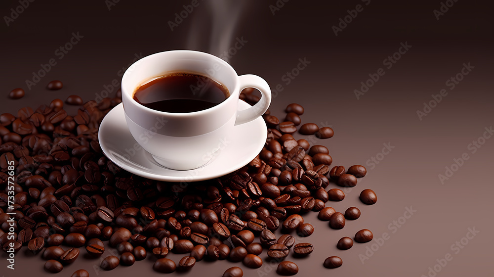 Coffee top view commercial photography, top down view with space for text Coffee top view commercial photography, top down view with space for text