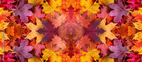 Vibrant Colorful Autumn Leaves Background  A Kaleidoscope of Colorful Autumn Leaves Creates a Mesmerizing Background