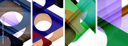 Abstract background set featuring captivating triangles. Harmonious blend of geometry and style, these designs bring modern flair