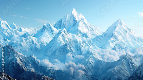 Majestic mountains covered in snow © Veniamin Kraskov
