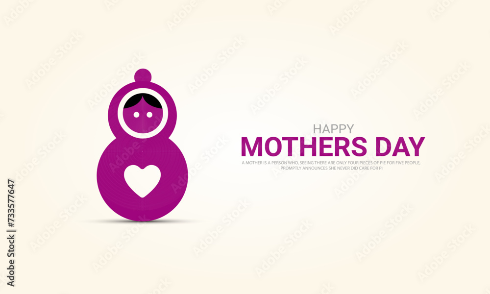 Happy Mother's Day. Mother's day creative design for social media banner, poster 3D Illustration Happy Mother's Day. Mother's day creative design for social media banner, poster 3D Illustration