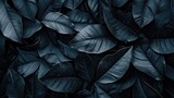 Immerse yourself in the abstract beauty of black leaves, creating a tropical leaf background. Ai Generated.