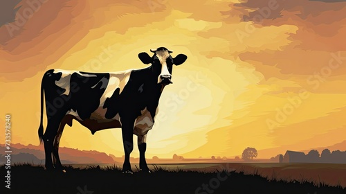 farm holstein cow silhouette