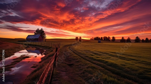 nature sunset farm