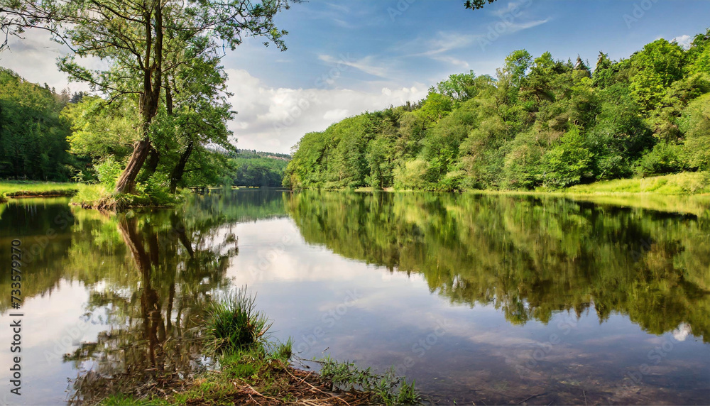 calm waters, serene environment, and natural landscape on a clear sunny day calm waters, serene environment, and natural landscape on a clear sunny day