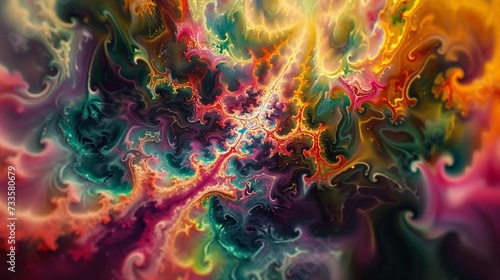 Vivid Abstract Swirls of Paint