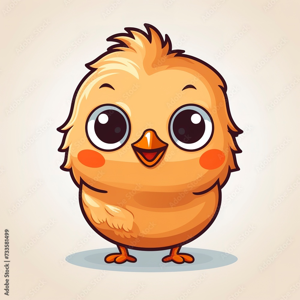 flat logo of Cute chicken cartoon vector icon illustration. animal nature icon concept isolated premium vector flat logo of Cute chicken cartoon vector icon illustration. animal nature icon concept isolated premium vector