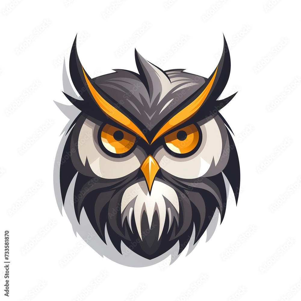 flat logo of Vector owl design flat logo of Vector owl design