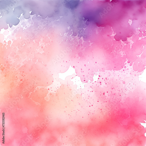 Vibrant pink watercolor splashes and droplets create a dynamic and playful background, ideal for lively and artistic designs photo