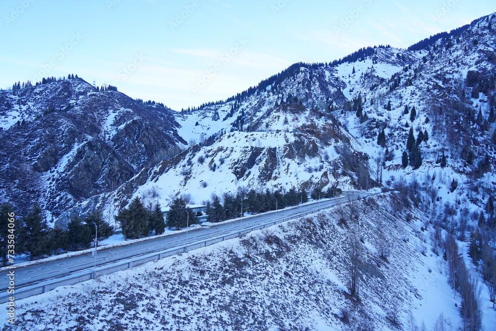 An asphalt road in a mountainous area. An asphalt road in a mountainous area.