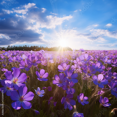 violet flowers in the field