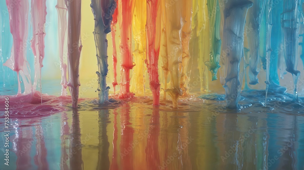 Colorful Liquid Flow in Art