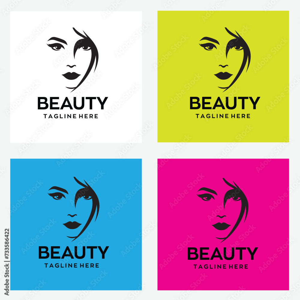 Beauty woman logo with editable vector file Beauty woman logo with editable vector file