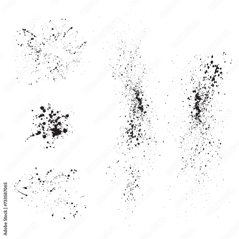 Ink blot stains set black Ink blot stains set black