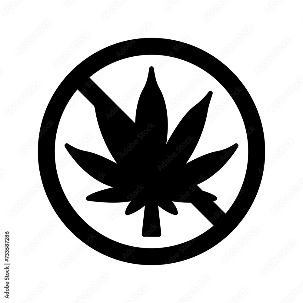 No Marijuana, no drugs icon color editable No Marijuana, no drugs icon color editable