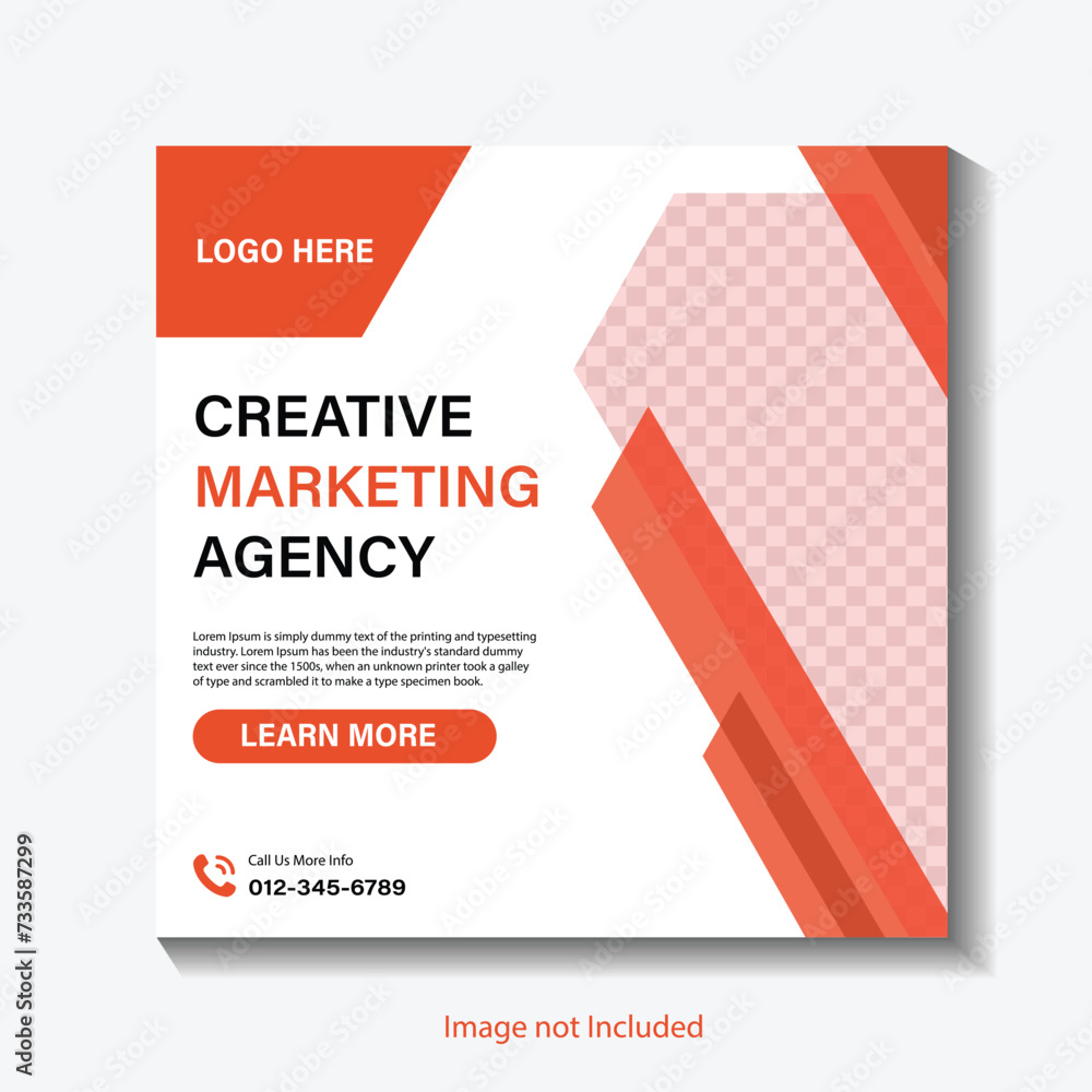 Fototapeta premium digital marketing agency and corporate social media post template