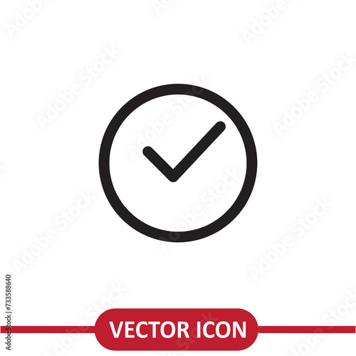  Check mark vector icon flat trendy style illustration on white background..eps