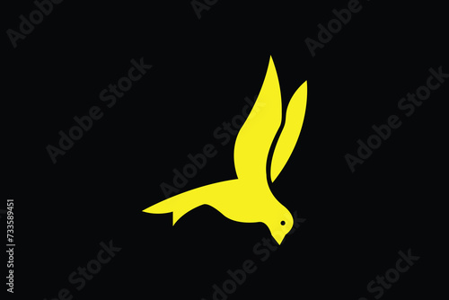 flying bird logo, brandmark, icon, wave and bird logo photo