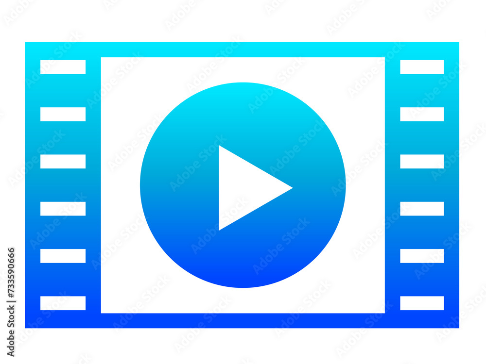 Gradient video icon illustration material Gradient video icon illustration material