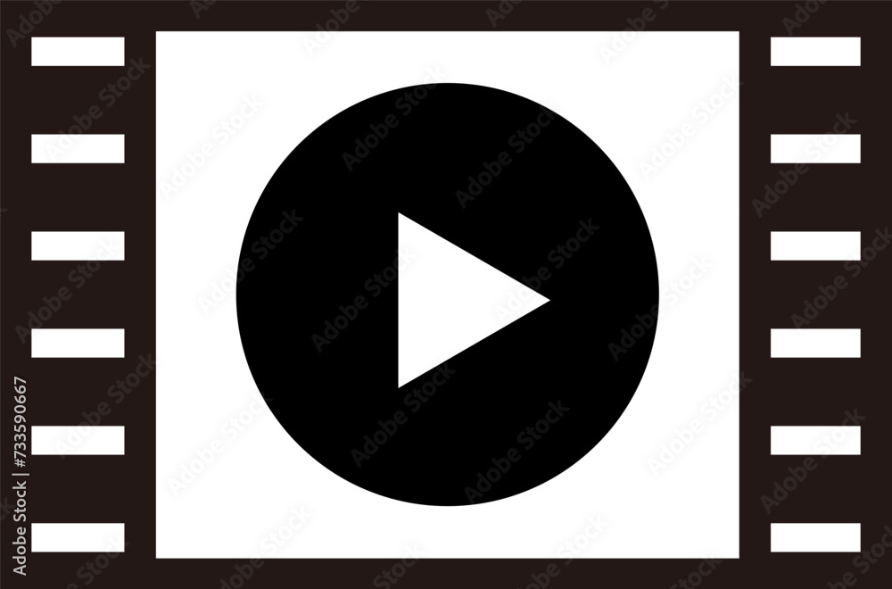 Illustration material of simple video icon Illustration material of simple video icon