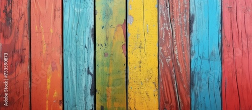 Vibrant Painted Wooden Surface with Textured Background for Stunning Visual Appeal