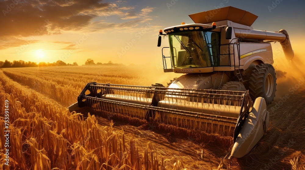 Obraz premium machinery corn harvester