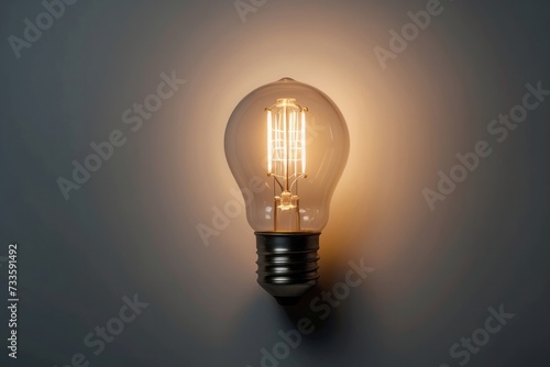 Idea light bulb in the middle frame flat lay blank background