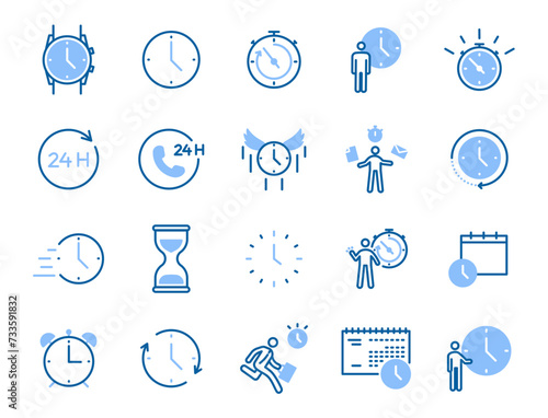 Time and scheduling icon set: 20 editable stroke vector icons for precise timing, deadlines, and efficient organization. Essential for business, personal planning, and productivity enhancement.