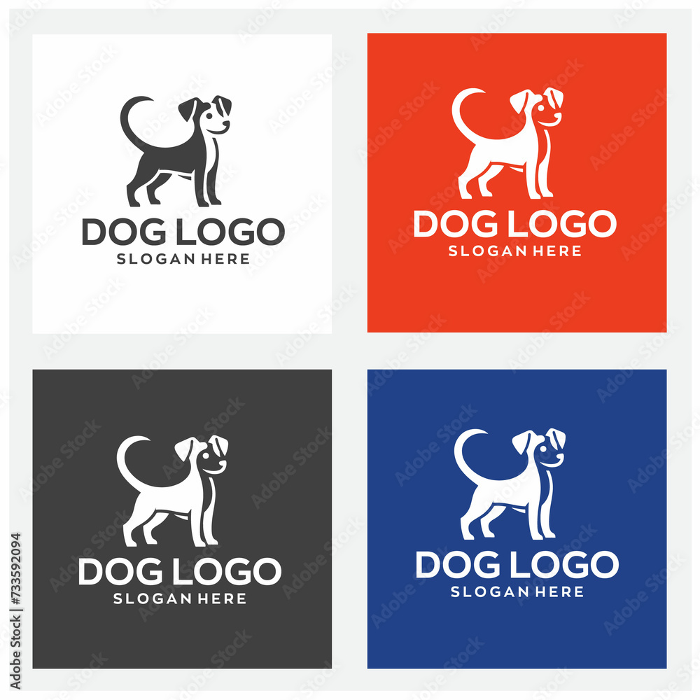 dog logo design with editable vector file